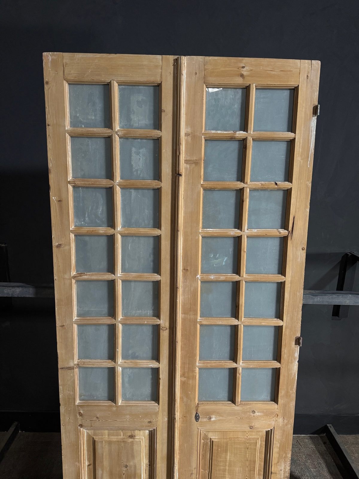 Antique Glass 16 Lite French Doors - 43.25x98.25 - N626