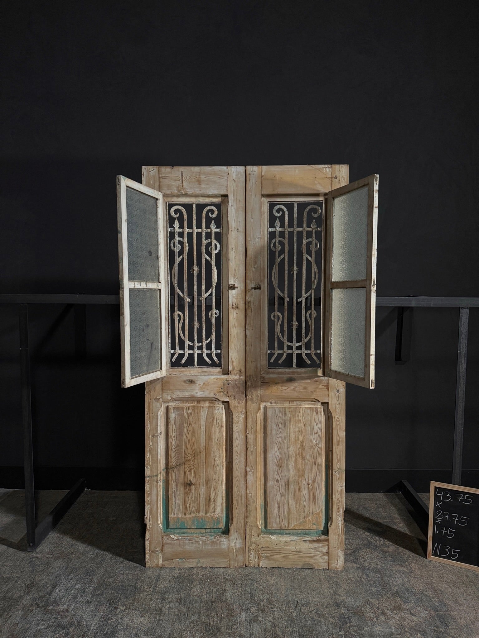 Antique Iron French Doors - 43.75x89.75 - N35