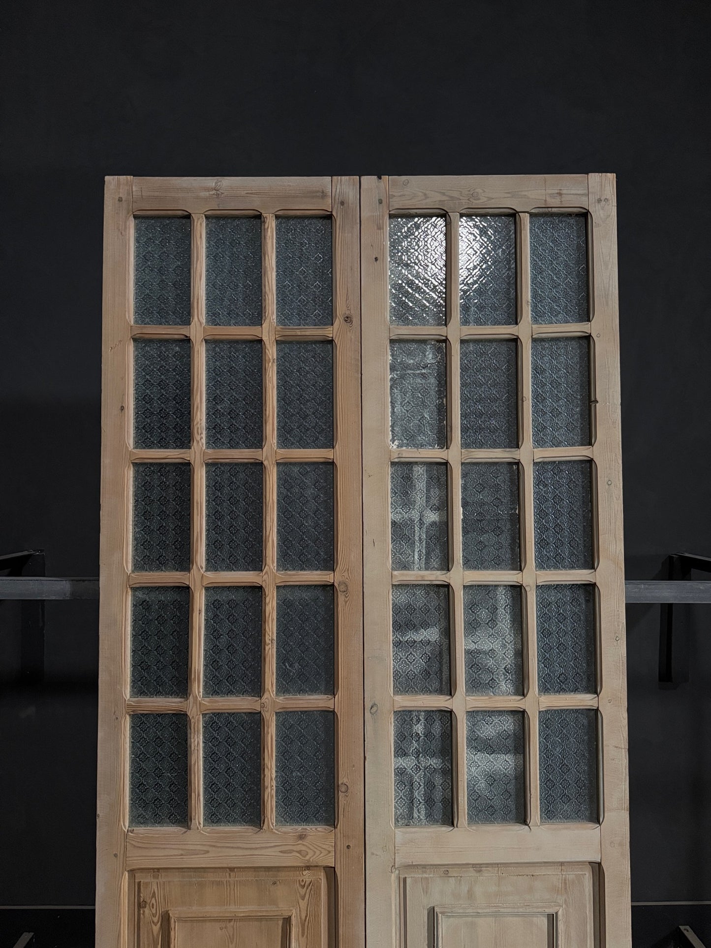 Antique Obscured Glass 15 Lite French Doors - 51x100.75 - N321