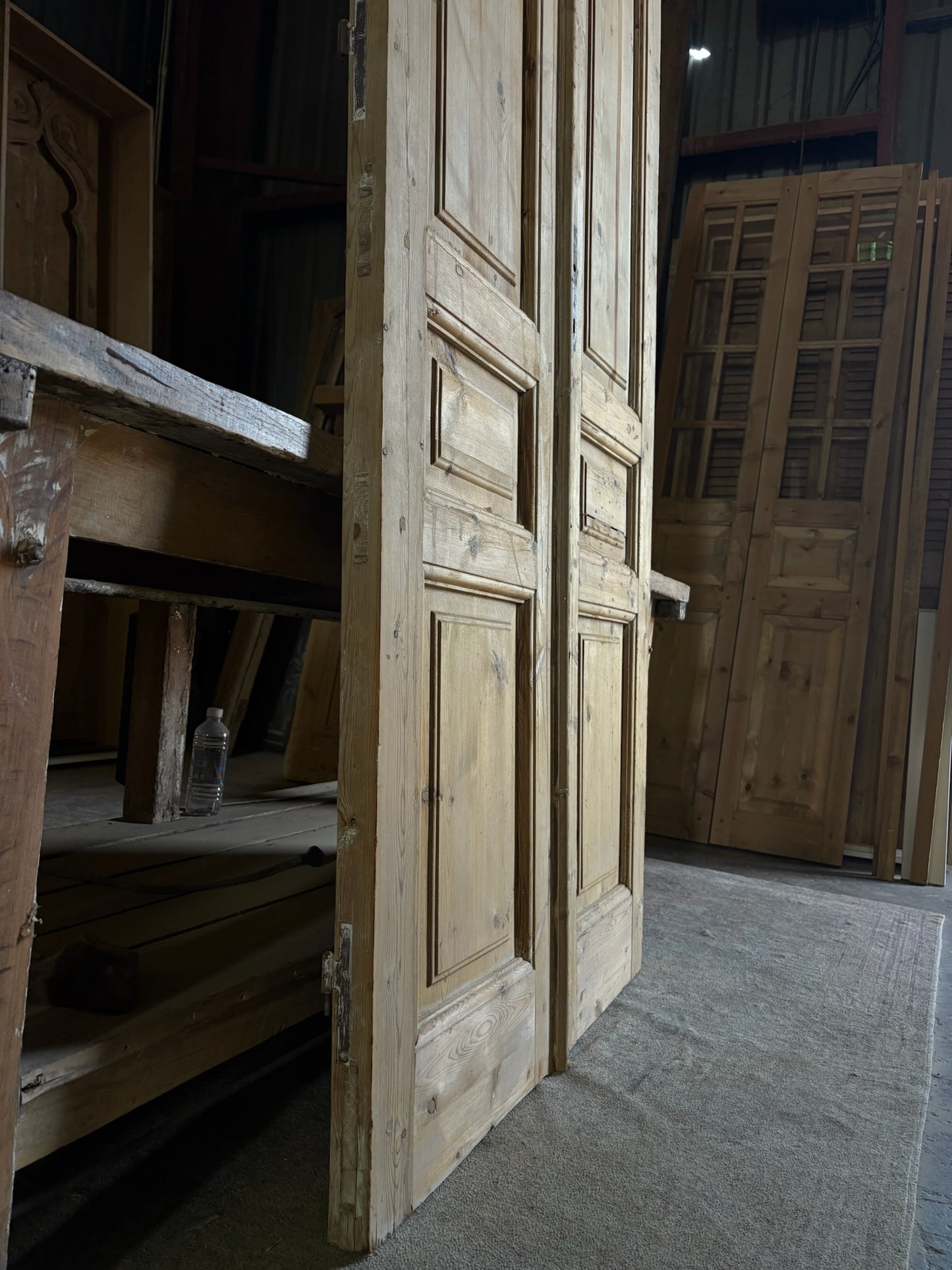 3 Panel Antique Solid French Doors - 40x94 - L81