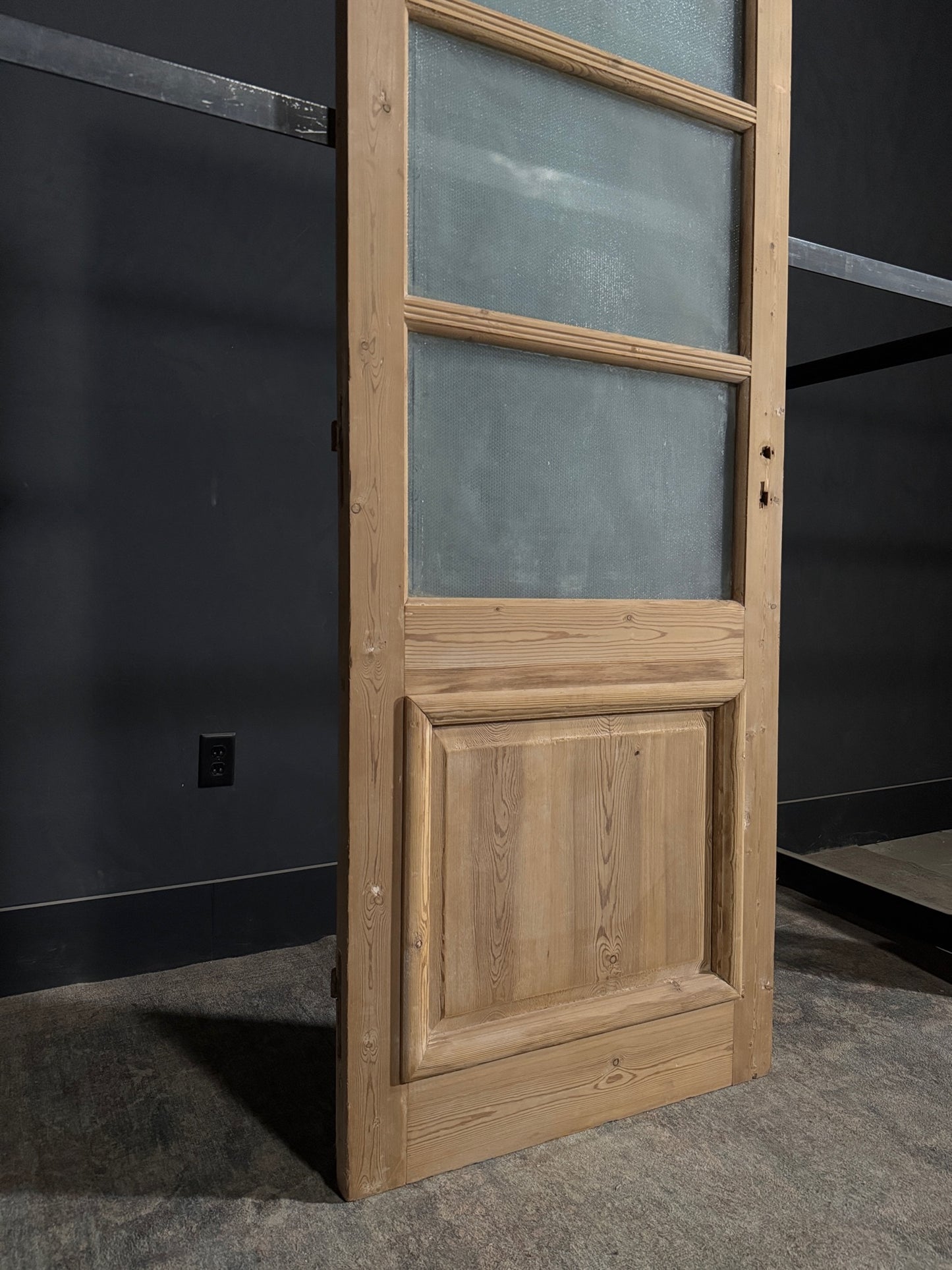 Antique Obscured Glass 3 Lite Single Door - 31.75x85.75 - N358