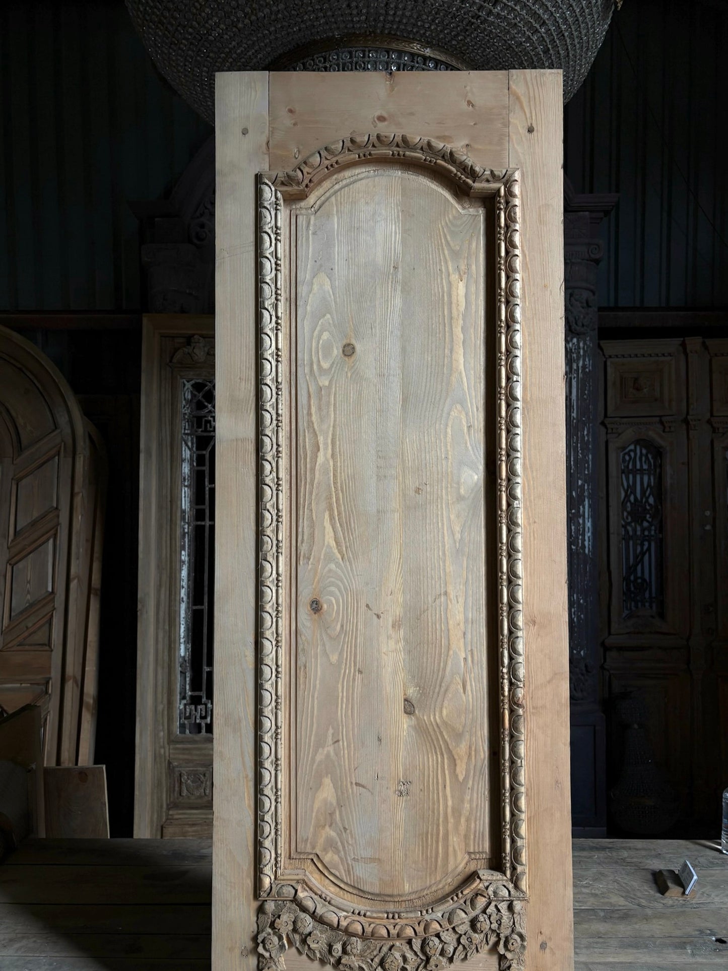 (The Helena) Handcrafted Hand carved Solid French Door - 24x96 L44