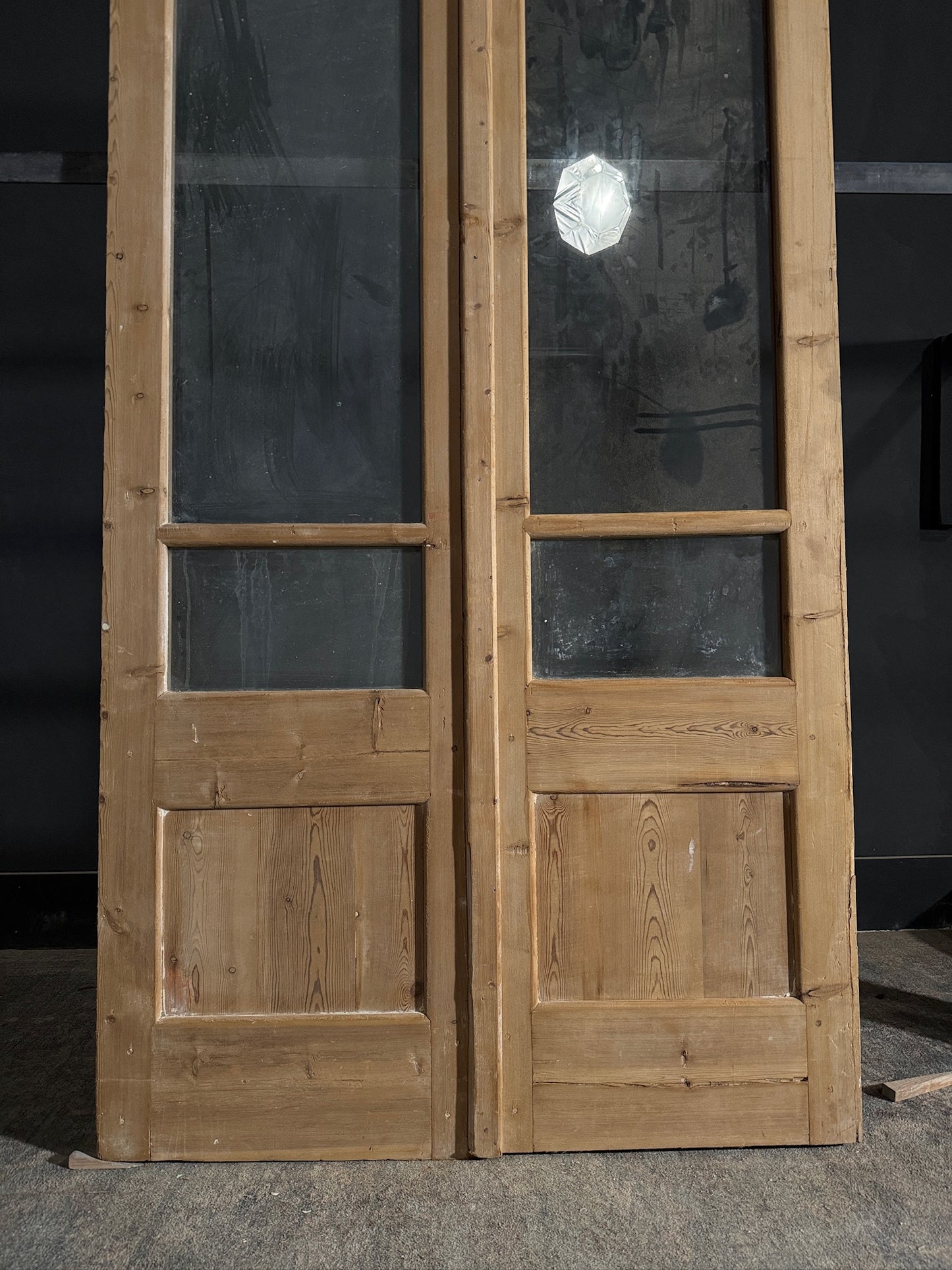 Antique Glass 3 Lite French Doors - 43.75x100.5 - N473