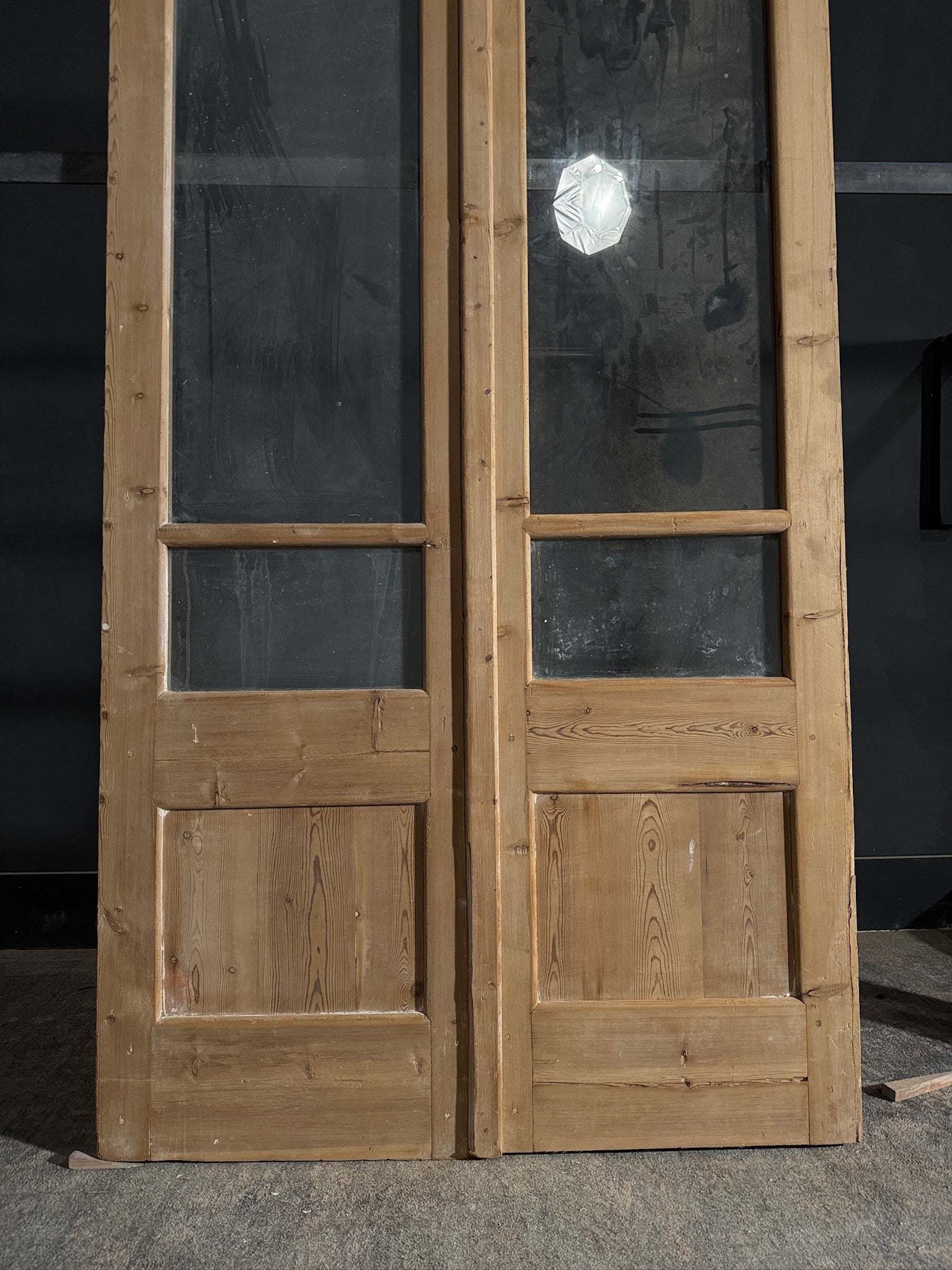 Antique Glass 3 Lite French Doors - 43.75x100.5 - N473