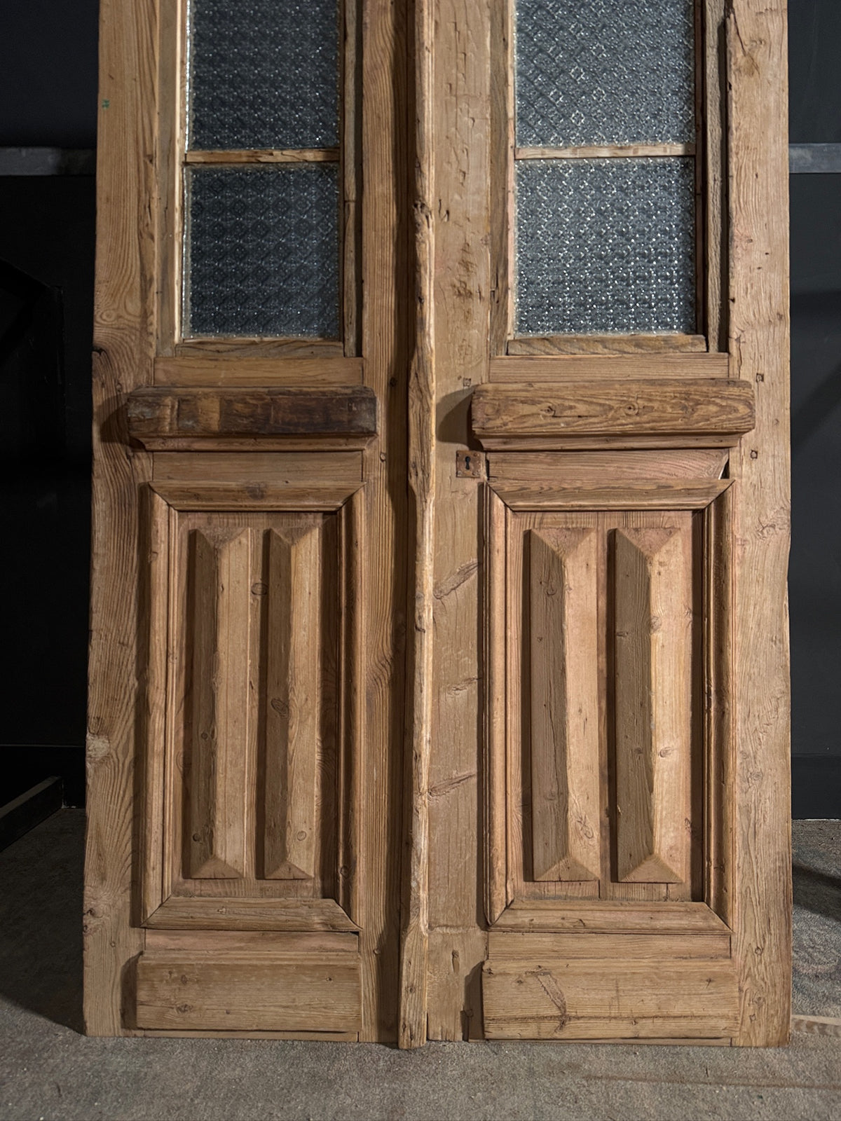 Antique Carved 2 Lite French Doors - 47.25x96 - N612