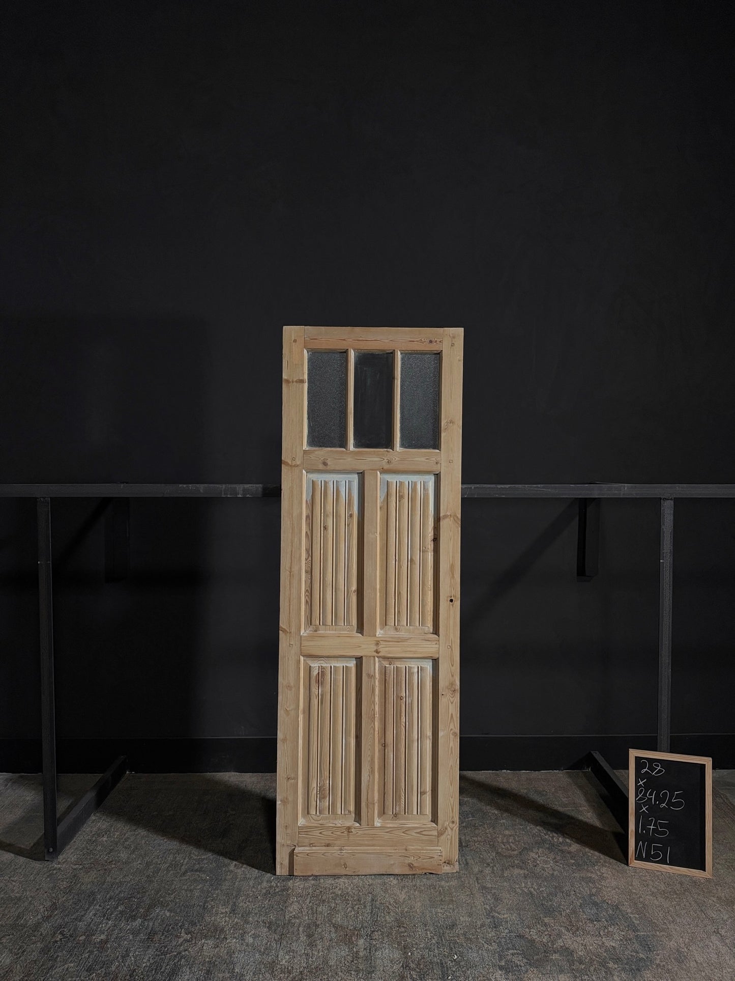Antique Fluted 3 Lite Single Door - 28x84.25 - N51