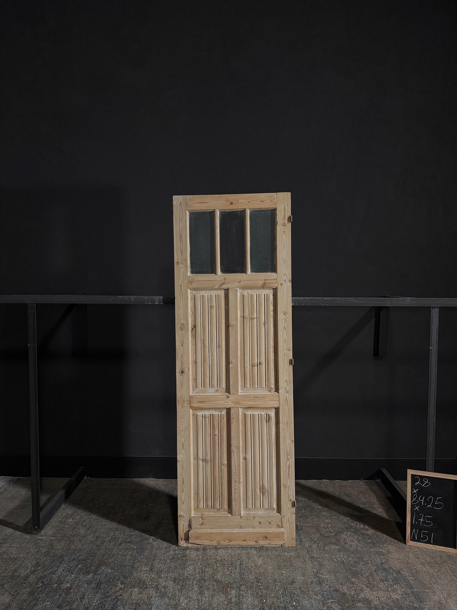 Antique Fluted 3 Lite Single Door - 28x84.25 - N51
