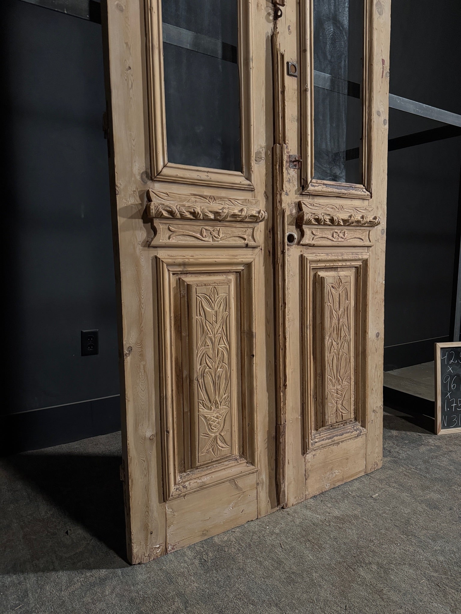 Antique Carved Double Doors - 42.5x96 - N313