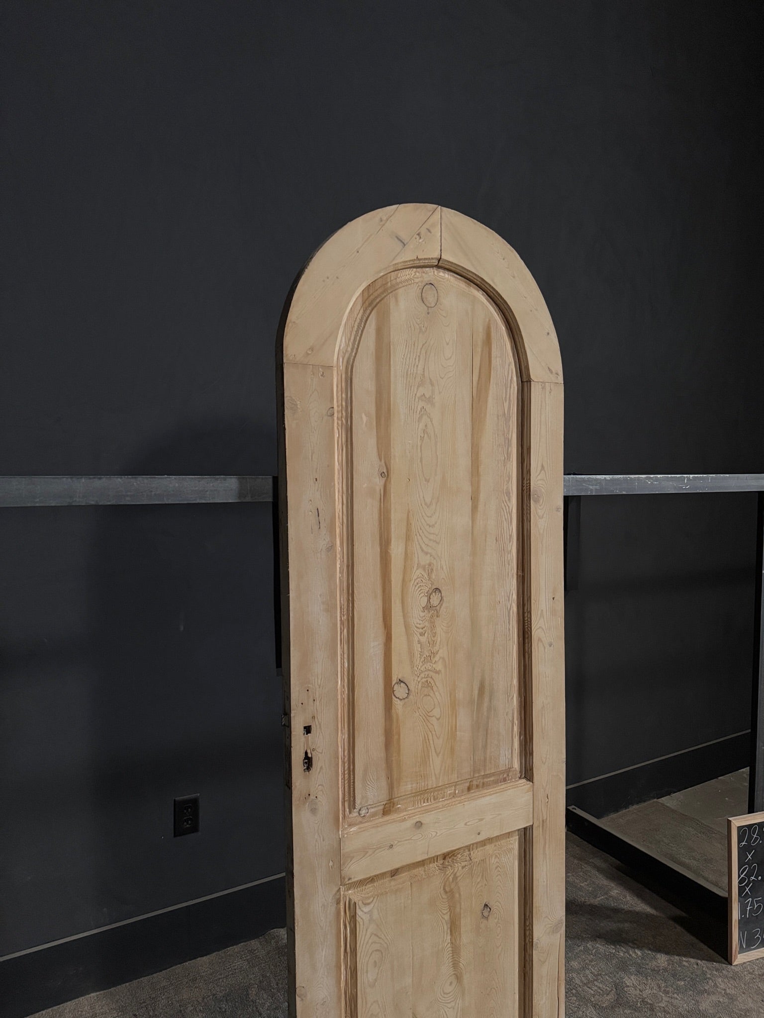 Antique 2 Panel Arched Solid Single Door - 28.25x82.5 - N343