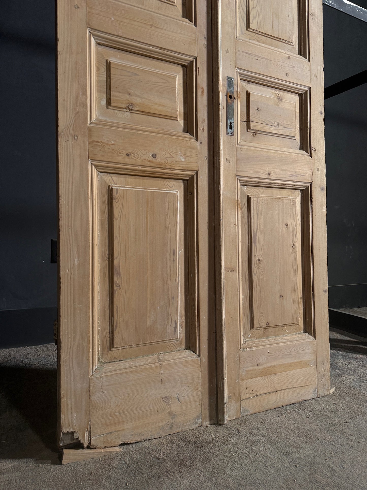 Antique 3 Panel Solid Double Doors - 36x94.25 - N609