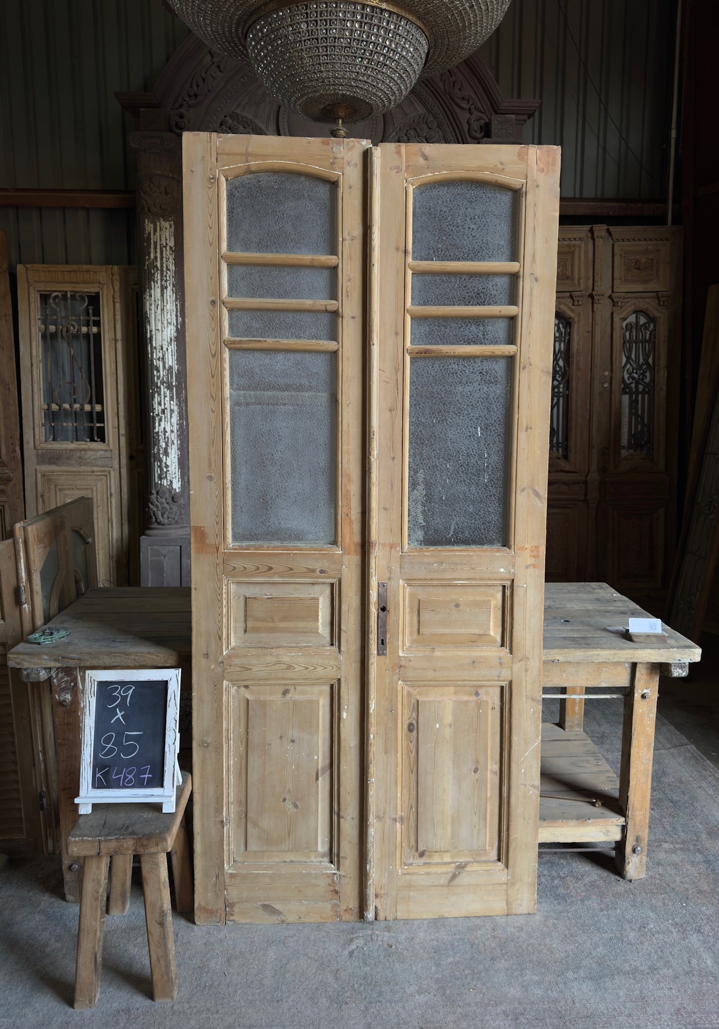 Glass Antique French Doors - 39x85 K487