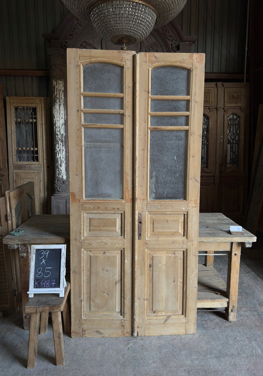 Glass Antique French Doors - 39x85 K487