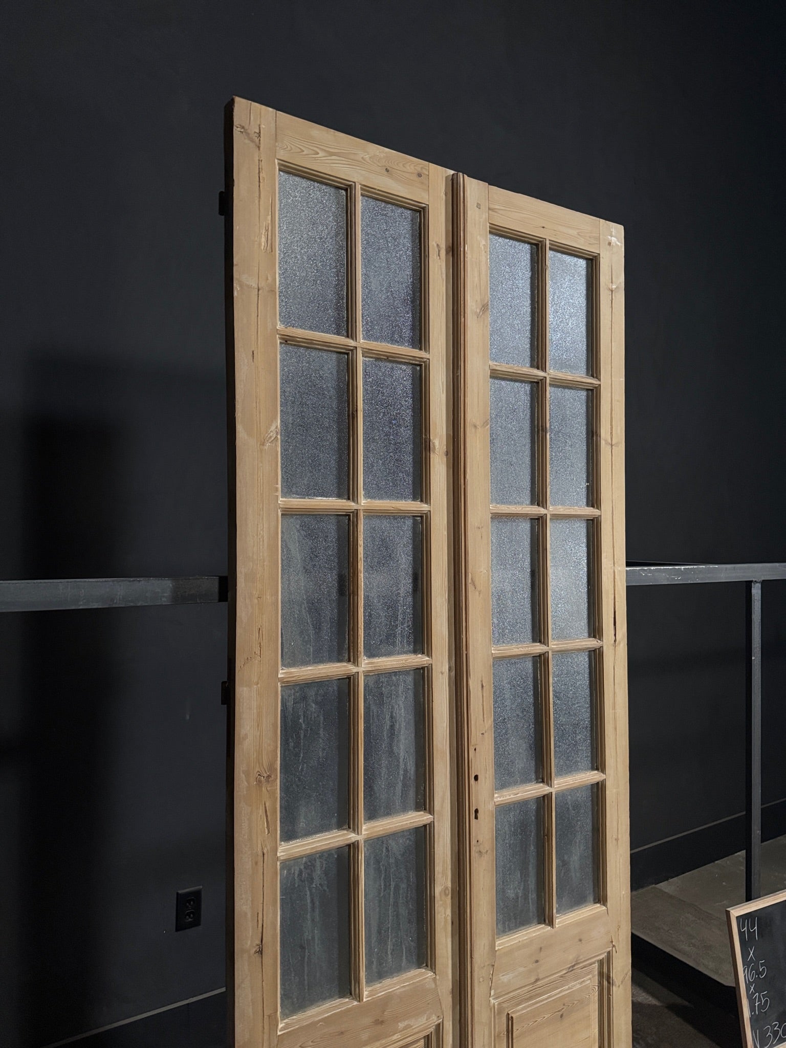 Antique Obscured Glass French Doors - 44x96.5 - N330