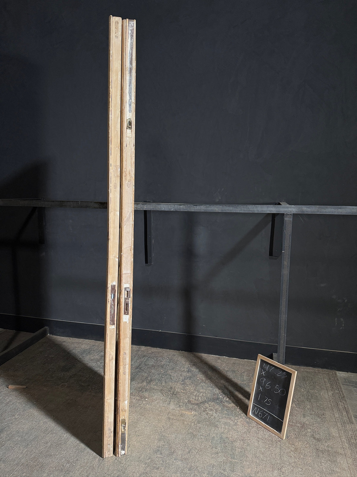 Antique Glass 14 Lite French Doors - 47.25x96.5 - N671