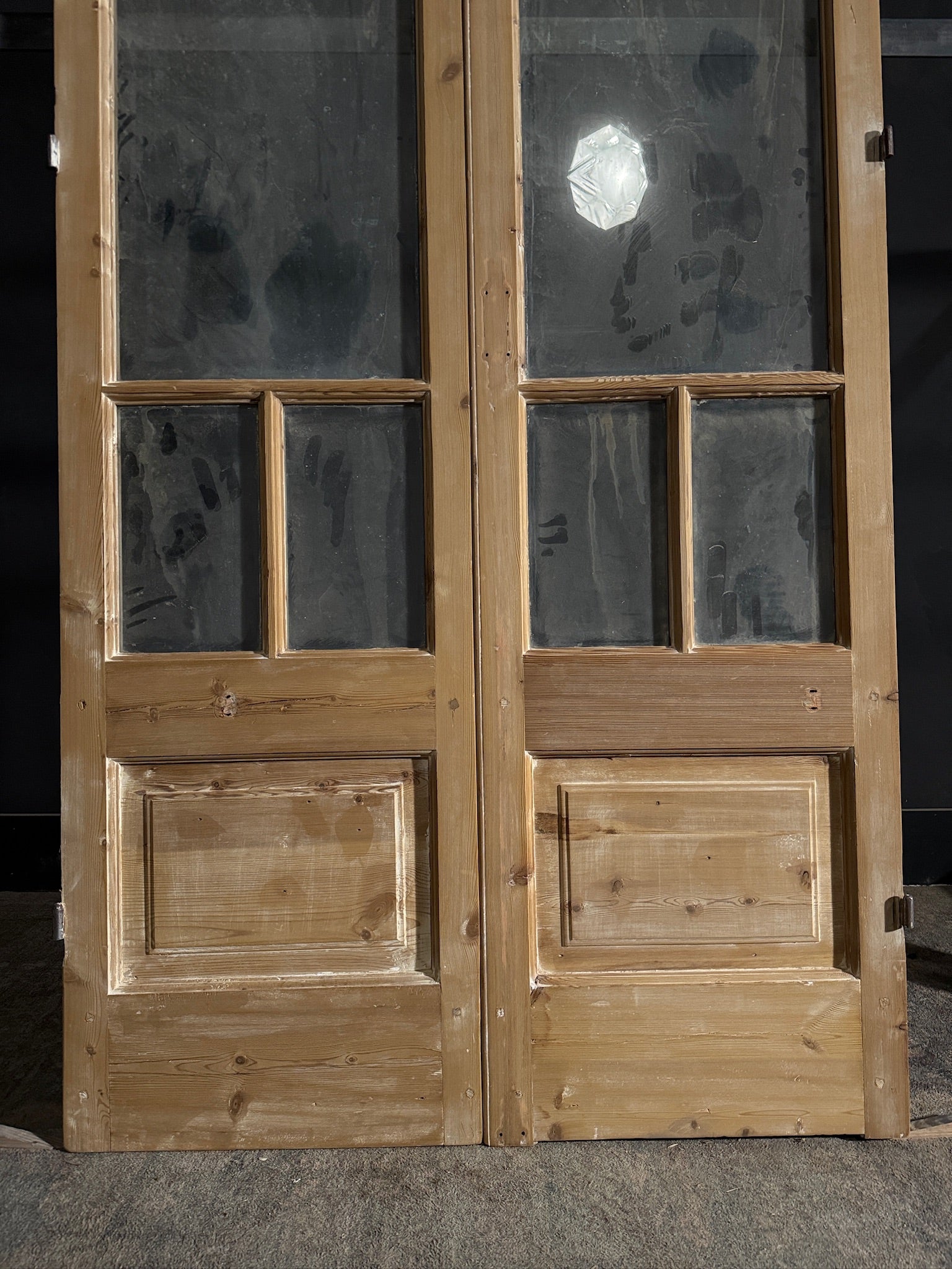 Antique Glass 4 Lite French Doors - 43x96 - N474