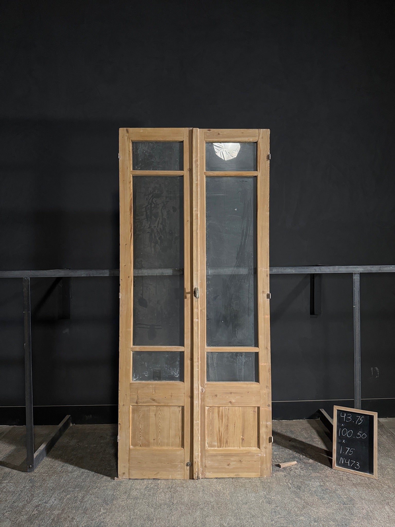 Antique Glass 3 Lite French Doors - 43.75x100.5 - N473