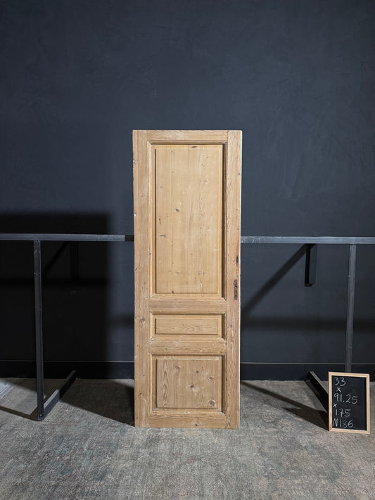 Antique 3 Panel Solid Single Door - 33x91.25 - N186