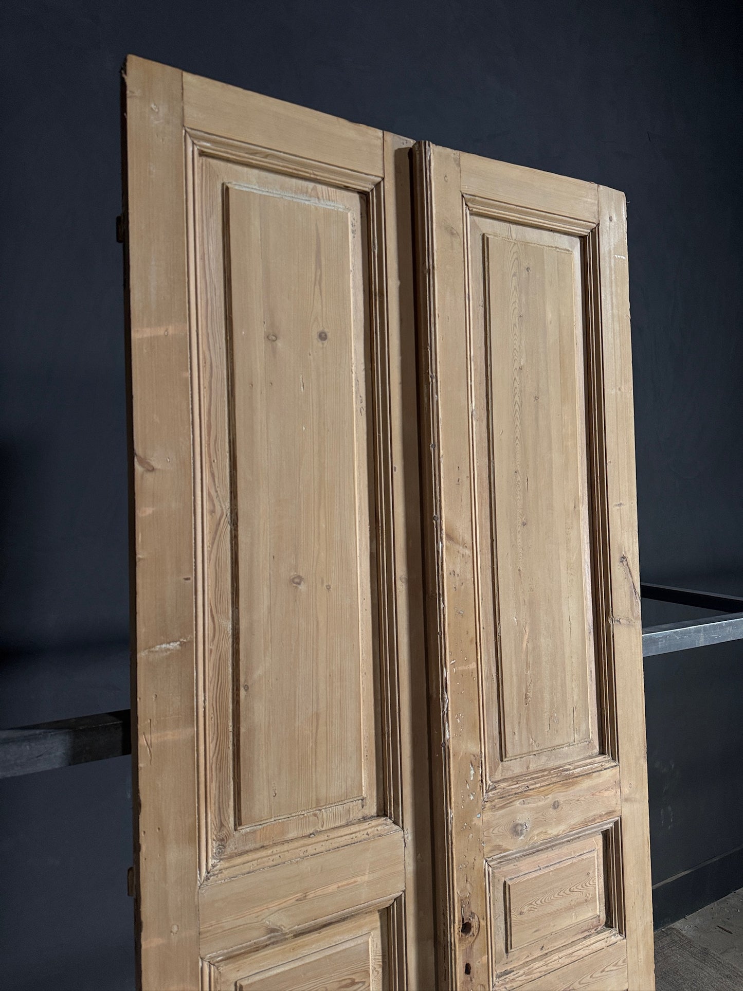 Antique 3 Panel Solid Double Doors - 40x97 - N615