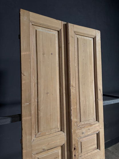 Antique 3 Panel Solid Double Doors - 40x97 - N615