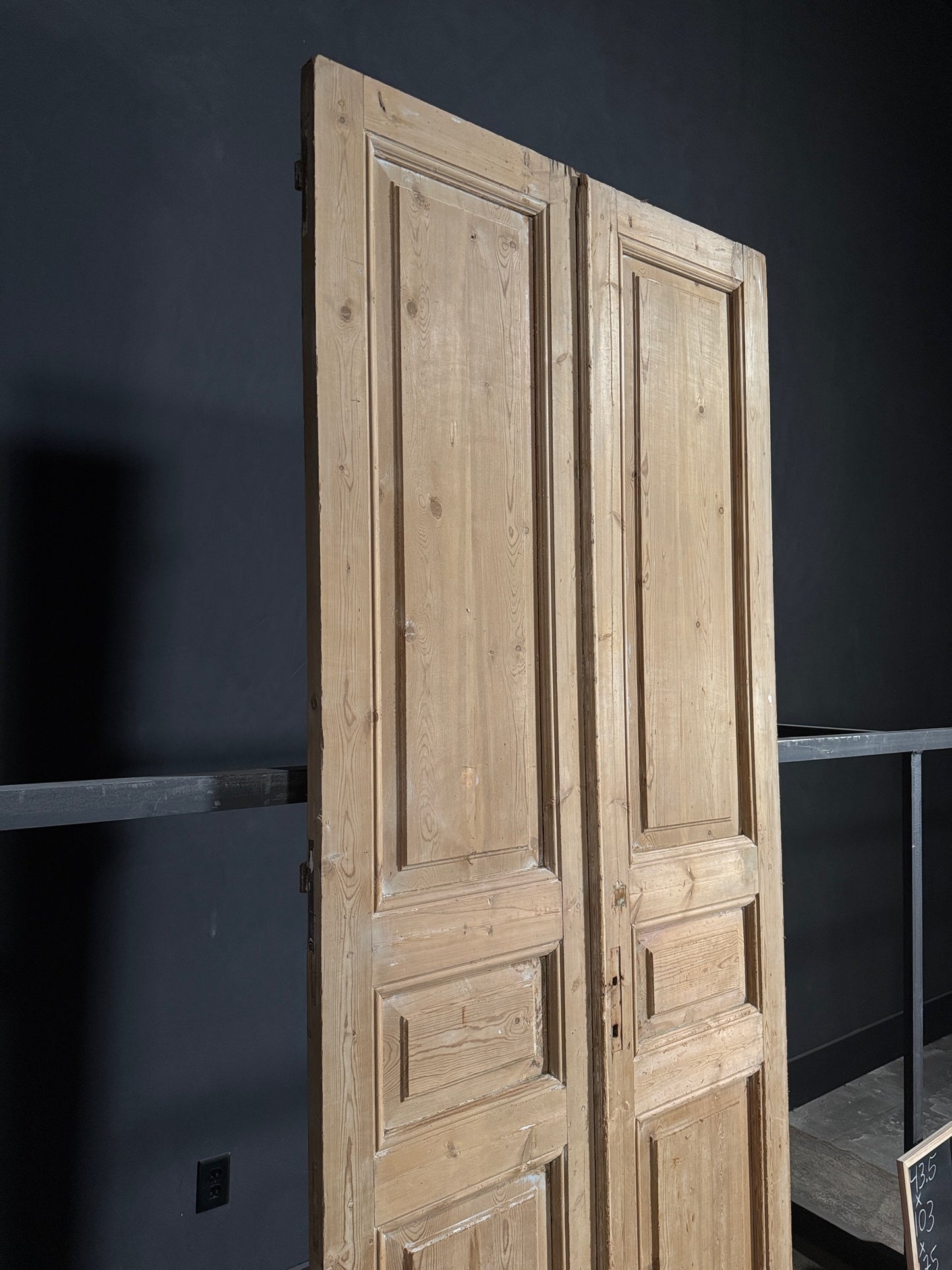 Antique 3 Panel Solid Double Doors - 43.5x103 - N88