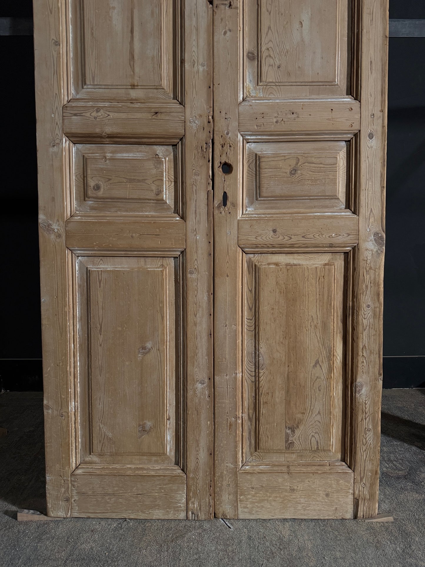 Antique 3 Panel Solid Double Doors - 40.5x99 - N525