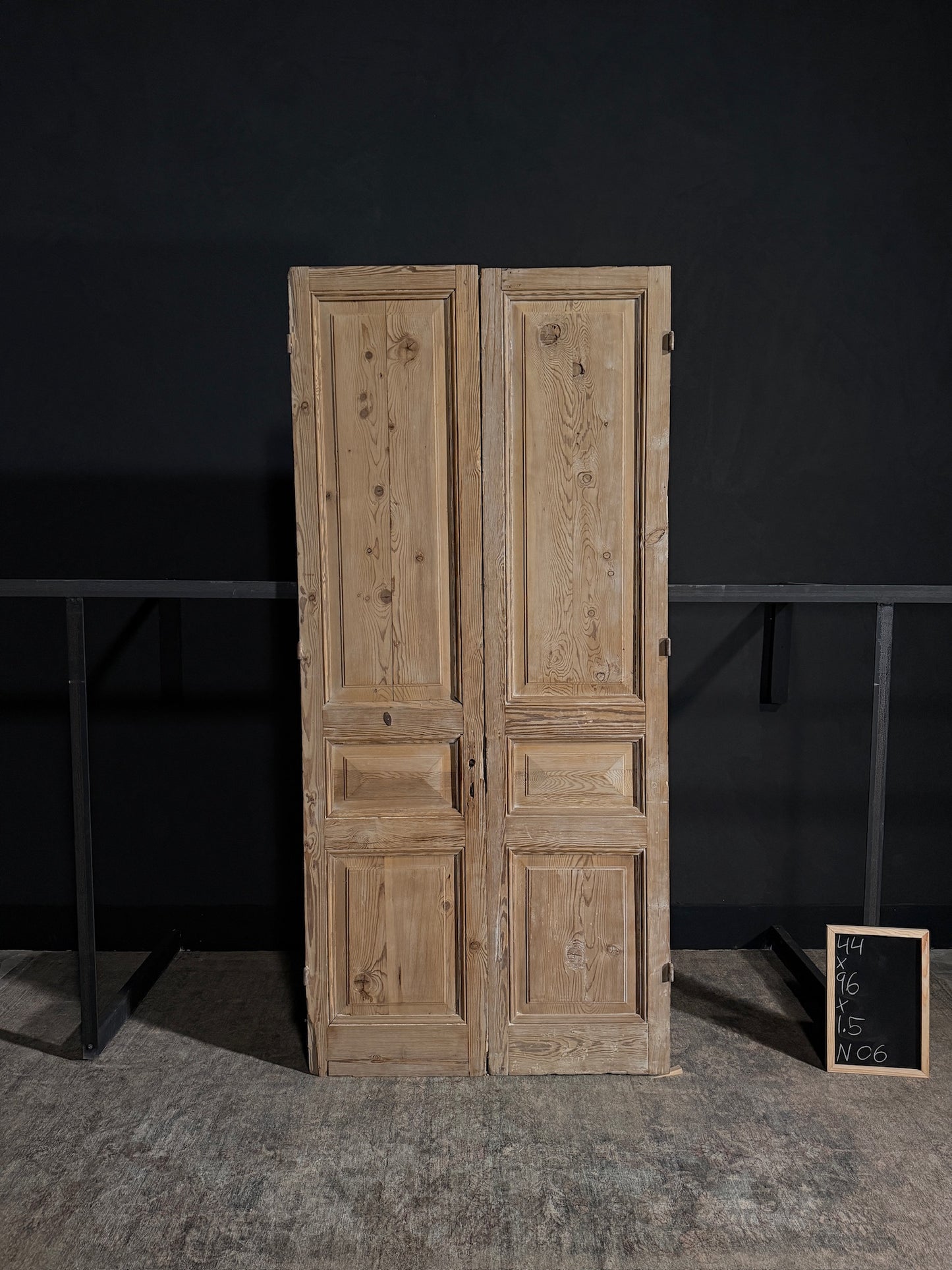 Antique Iron 3 Panel Double Doors - 44x96 - N06