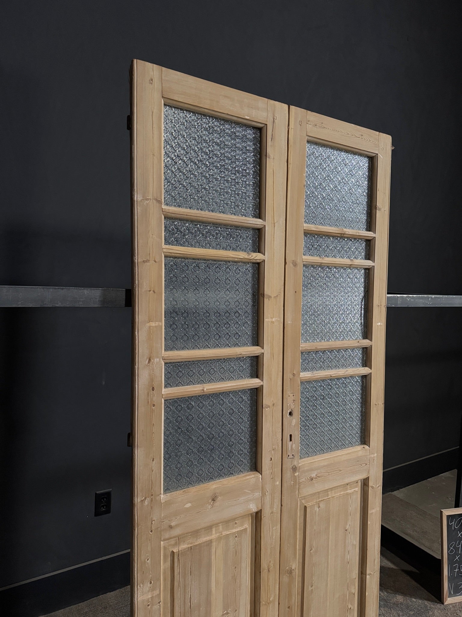 Antique Obscured Glass 4 Lite French Doors - 40.25x84 - N389