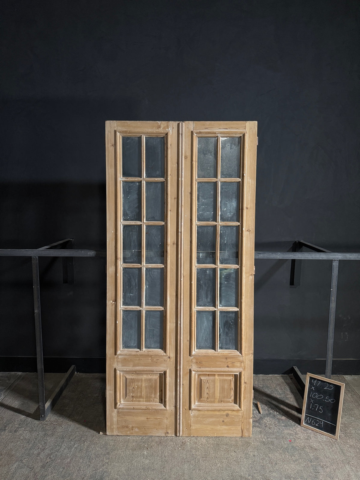 Antique Glass 10 Lite French Doors - 47.25x100.5 - N624