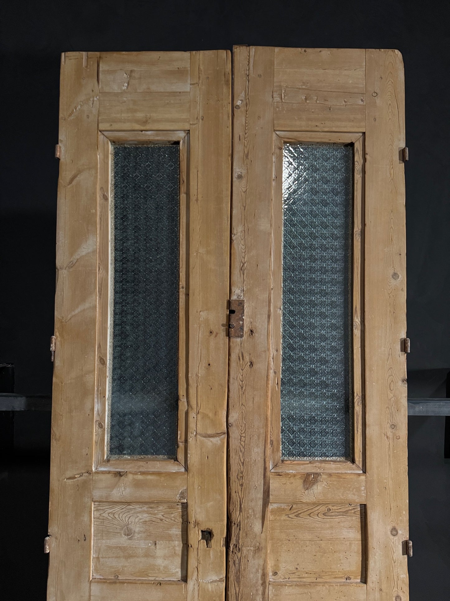 Antique Carved Iron French Doors - 46x107 - N571