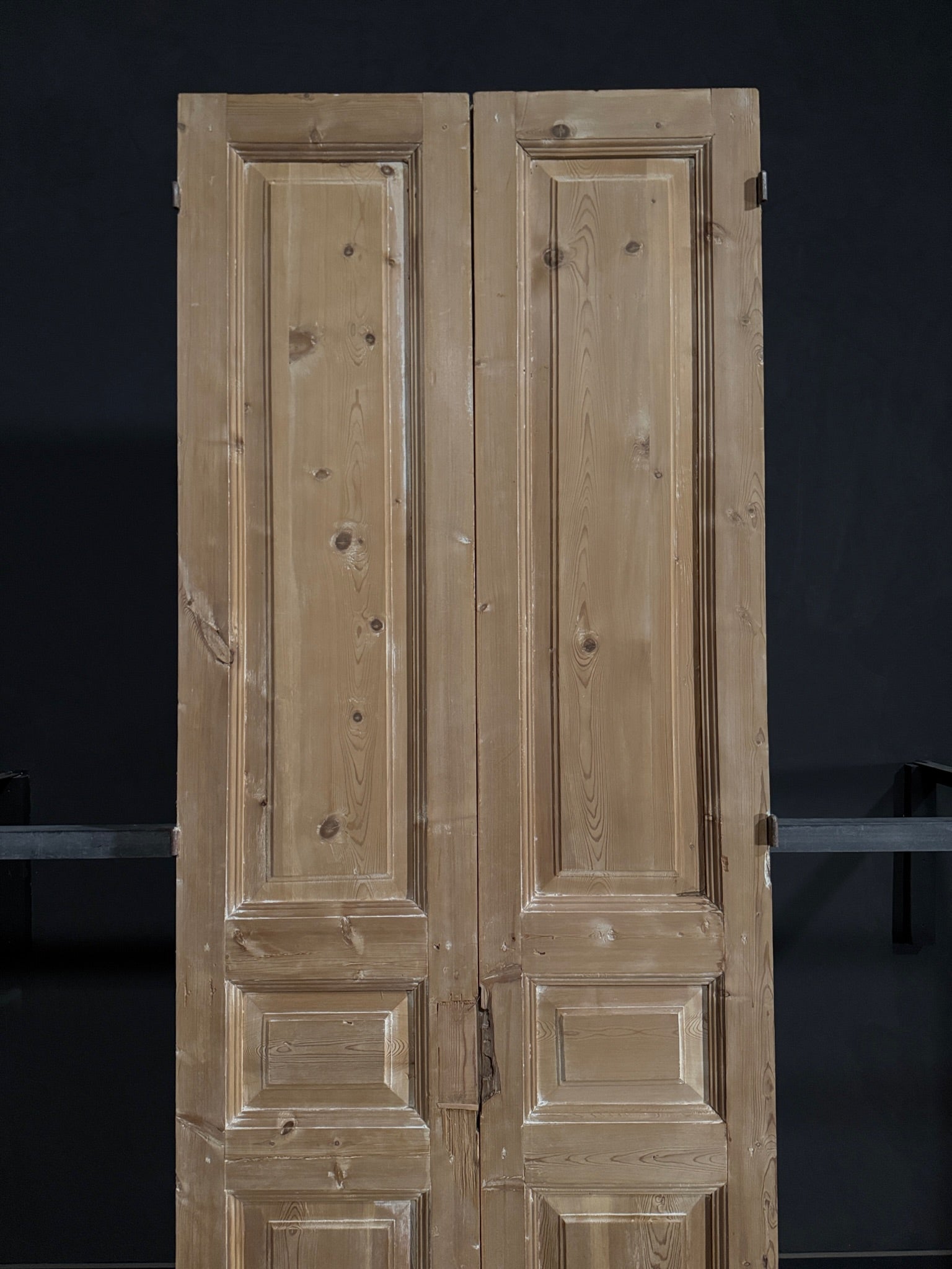 Antique 3 Panel Solid Double Doors - 39.75x110.5 - N322