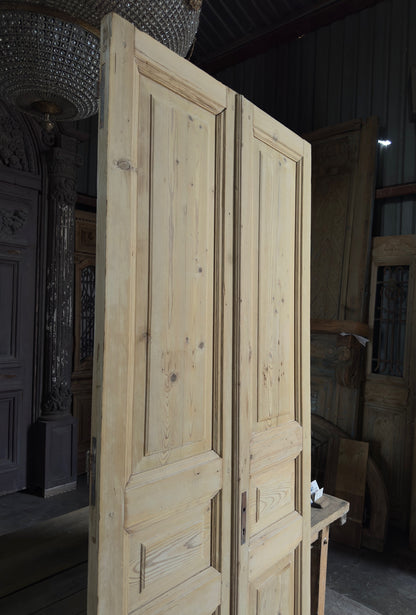 3 Panel Antique Solid French Doors - 40.5x94.5 K371
