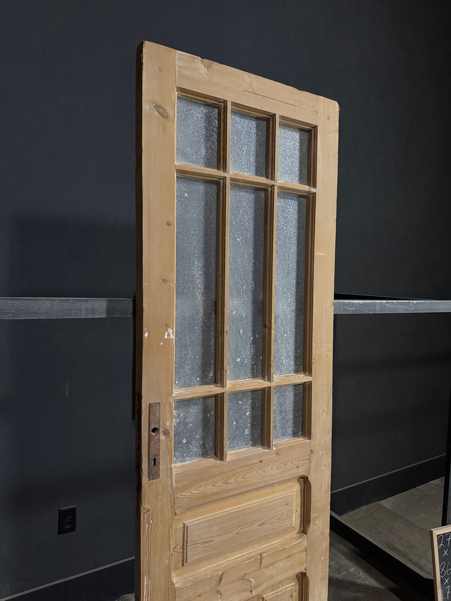 Antique Obscured Glass 9 Lite Single Door - 27.75x86.75 - N366