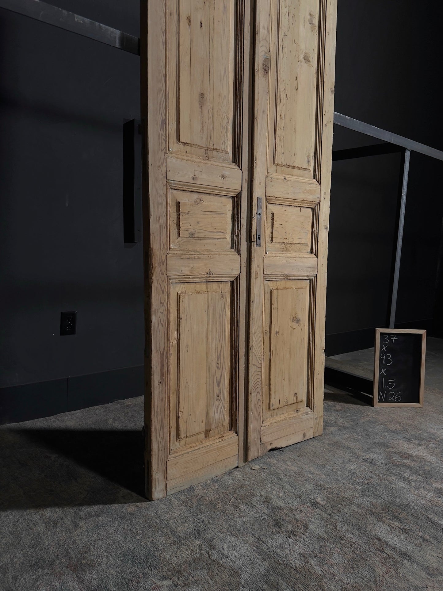 Antique Iron 3 Panel Double Doors - 37x93 - N26