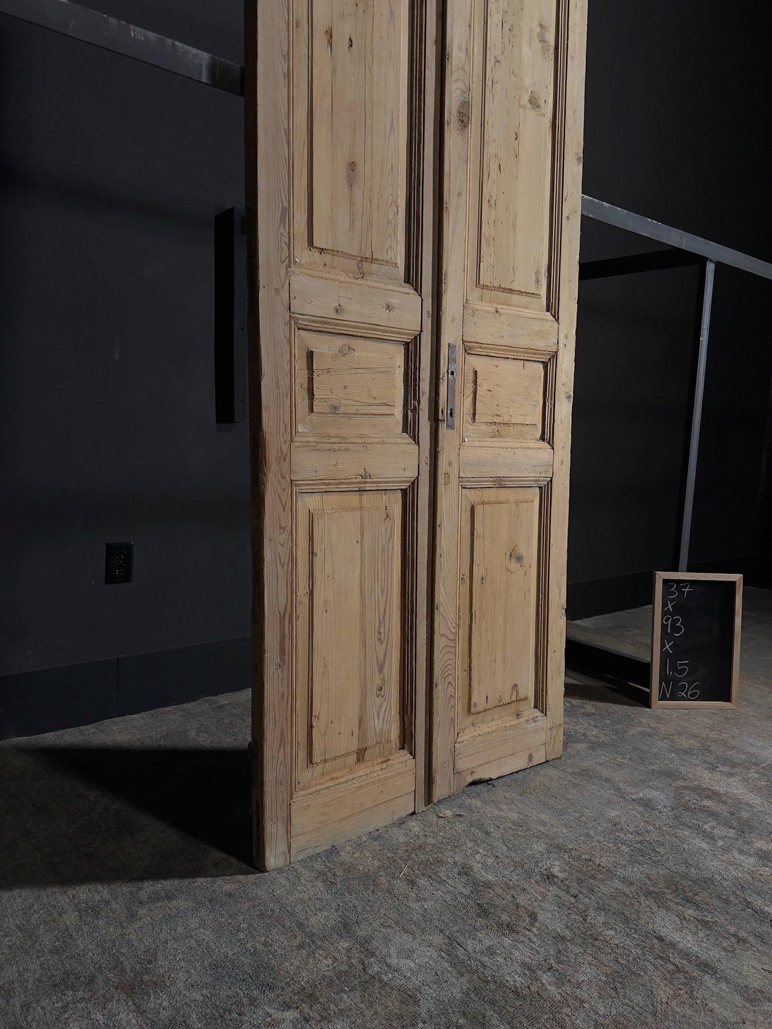 Antique Iron 3 Panel Double Doors - 37x93 - N26