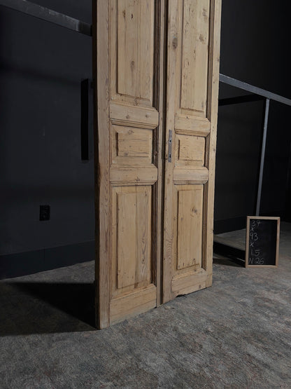 Antique Iron 3 Panel Double Doors - 37x93 - N26