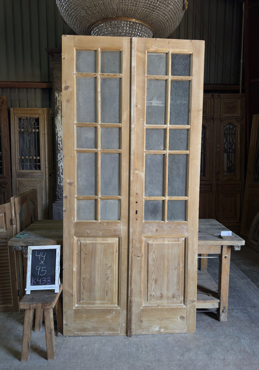 20 Lite Antique Glass French Doors - 44x95 K433