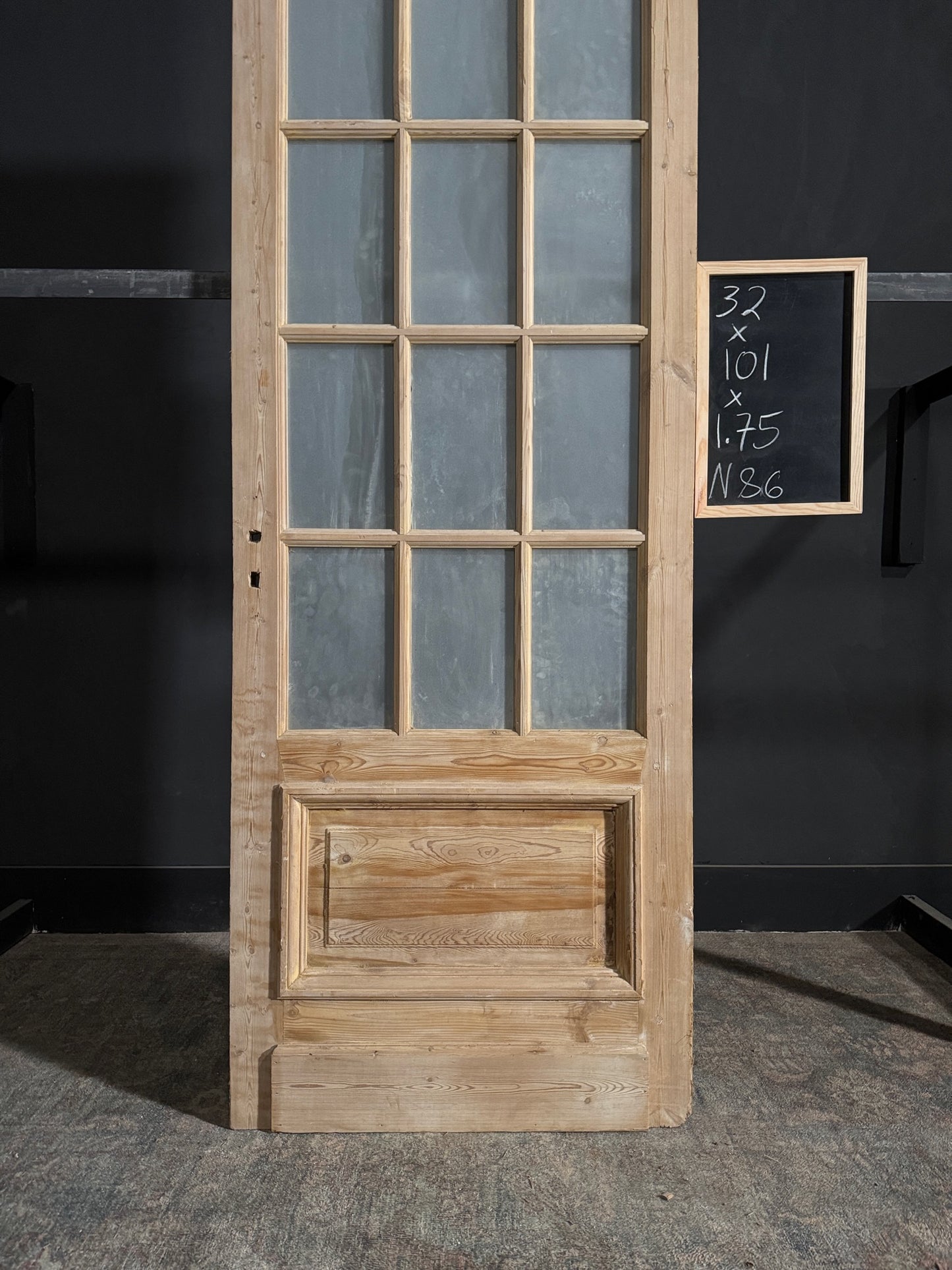 Antique Obscured Glass 15 Lite Single Door - 32x101 - N86