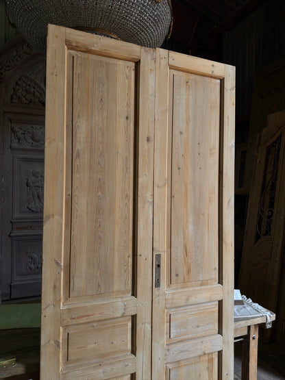 3 Panel Antique Solid French Doors - 43.75x94.5 J396