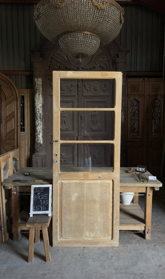 Antique Glass 3 Lite French Door - 32.5x84.25 - L596