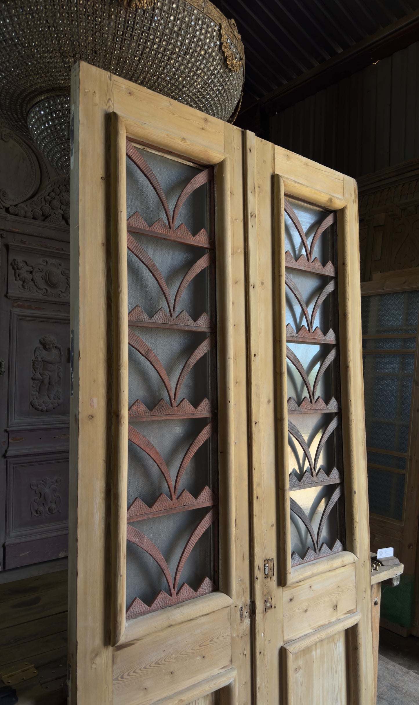Antique Iron 2 Lite French Doors - 50.25x99 - L665