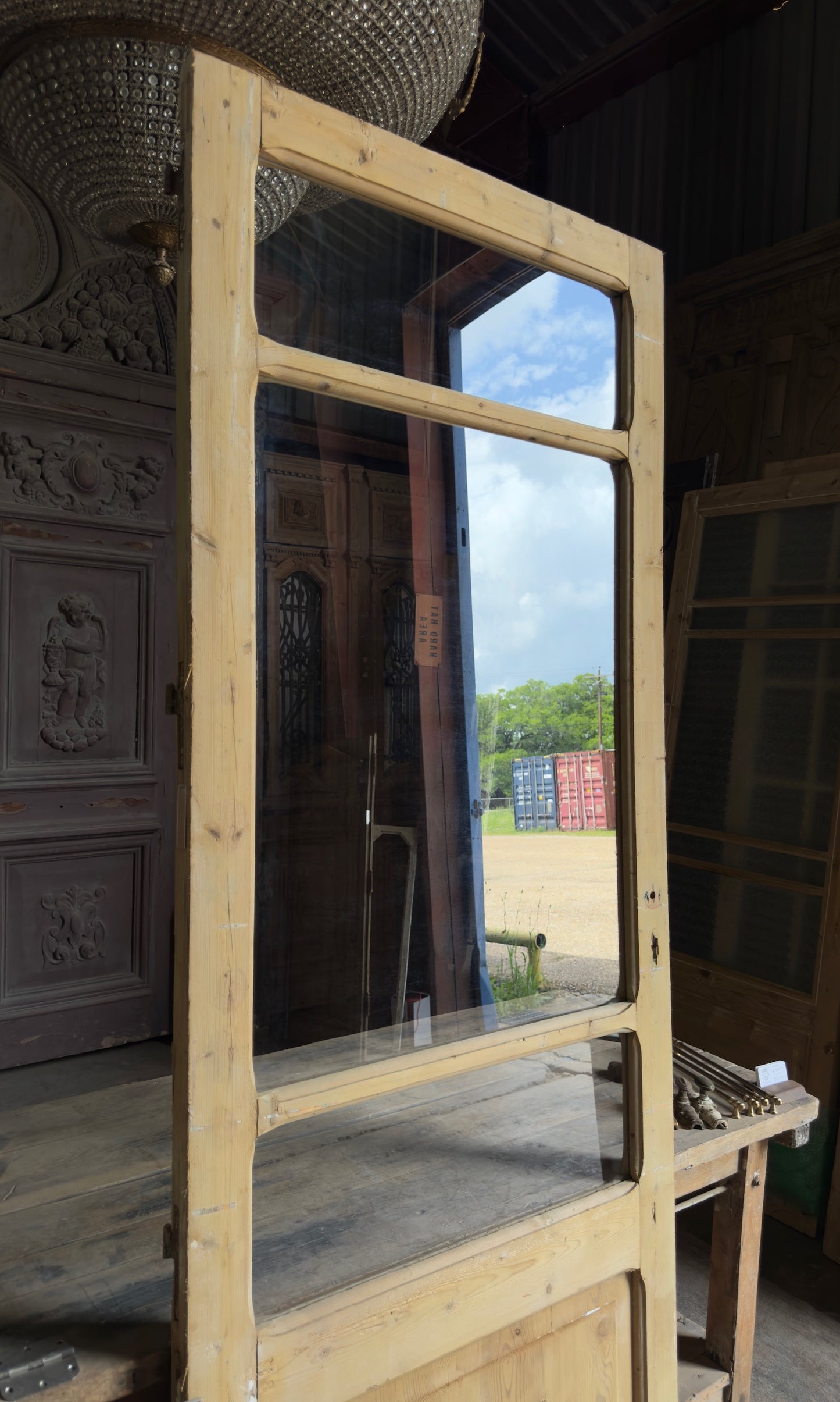 Antique Glass 3 Lite Door - 36x96 - L636