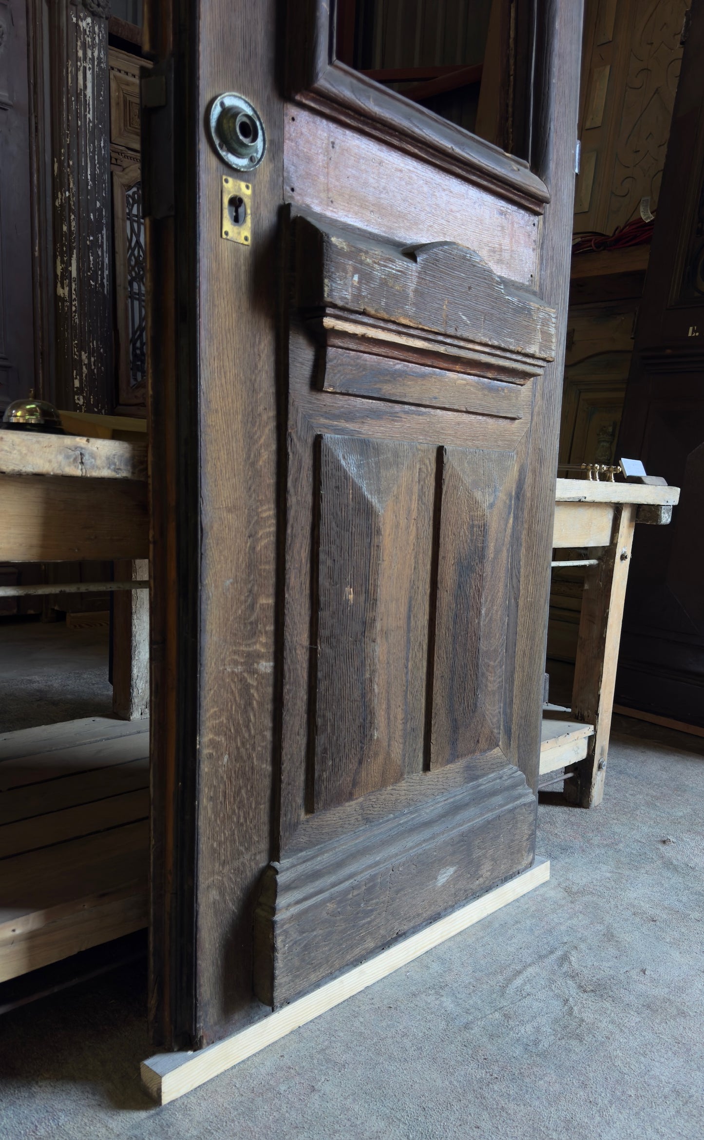 European Full Glass Antique Single Door - 32.5x100.5 - L266