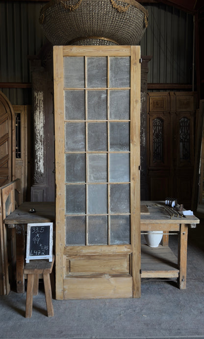 18 Lite Antique Glass Single Door - 33.5x99 - L472