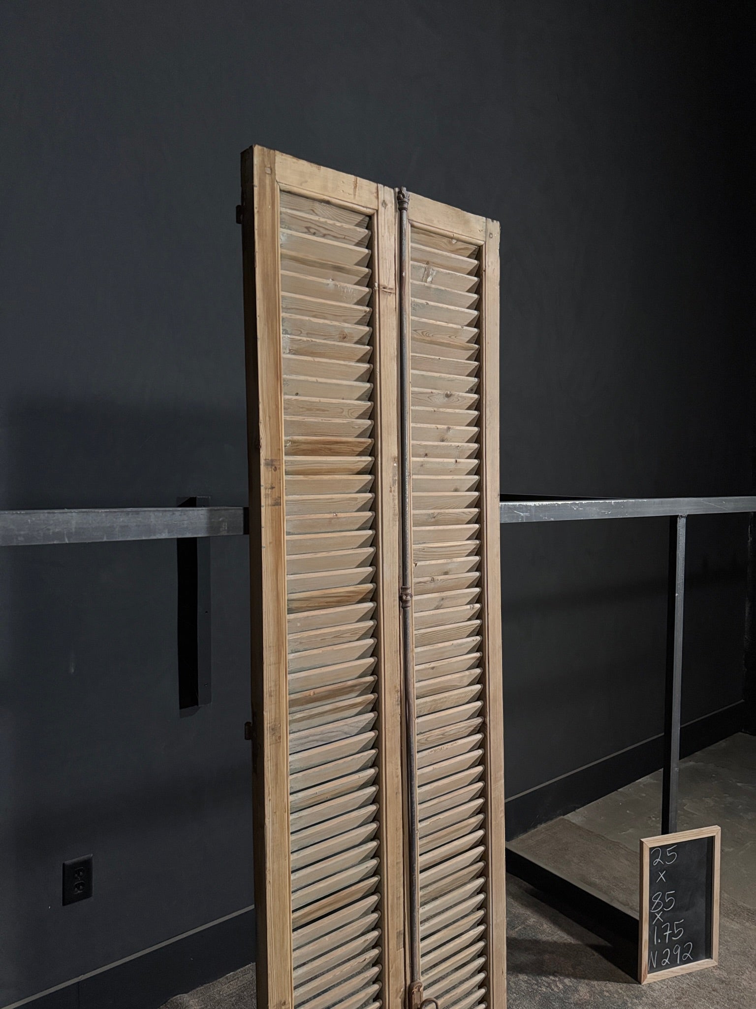 Antique Louvered Double Doors - 25x85 - N292