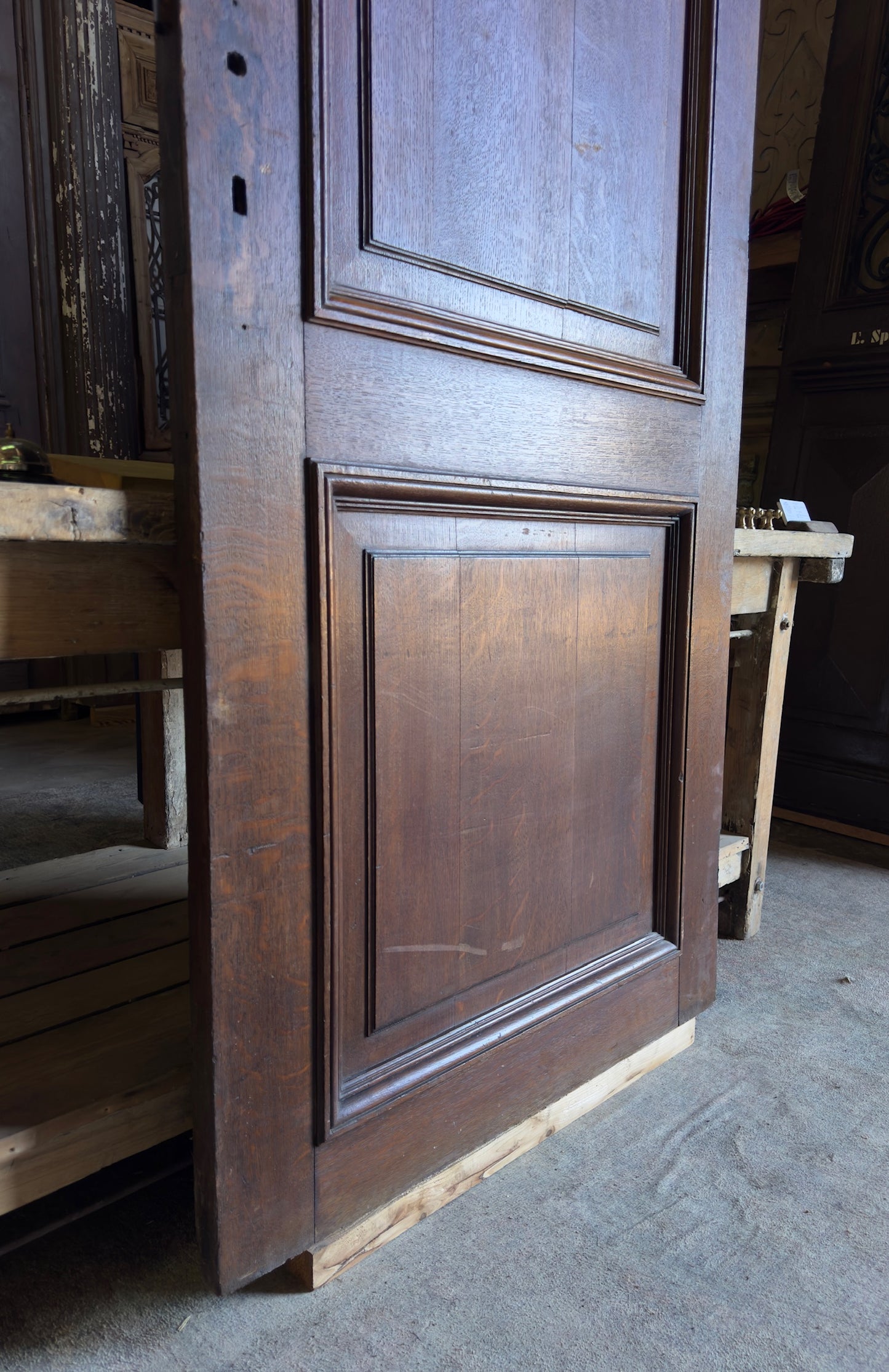 French Provincial Oak 2 Panel Antique Single Door - 35x90 - L267