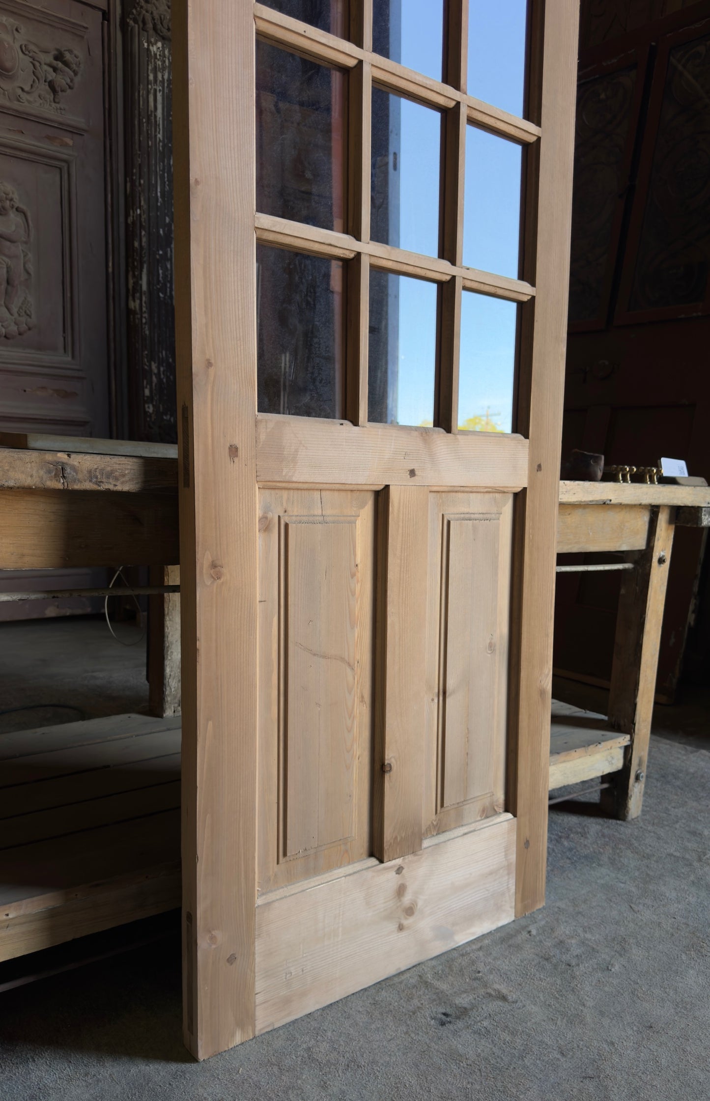 Handcrafted Arched Glass Door - 28x96 L504