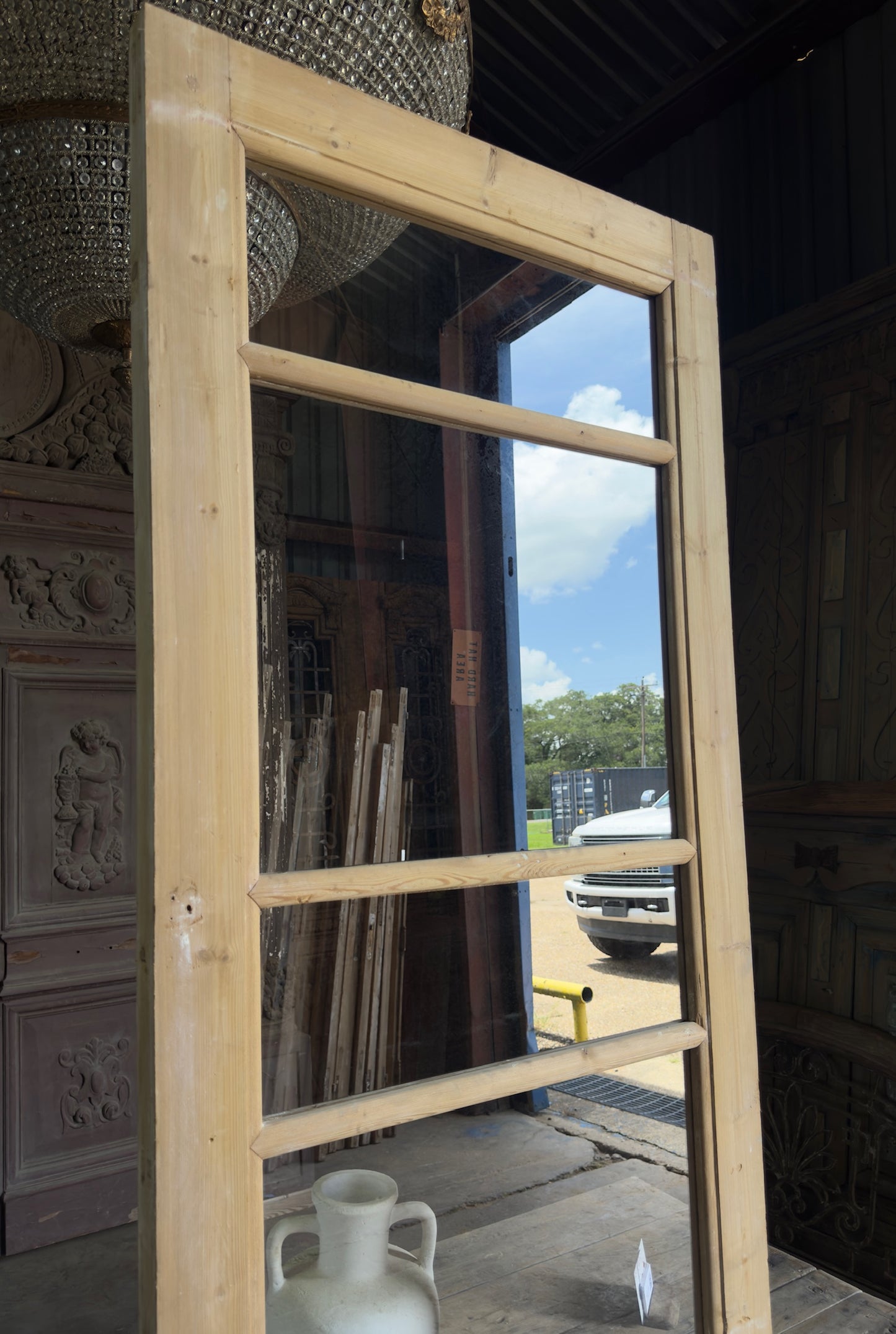 5 Lite Antique Glass Single Door - 32x98 K74