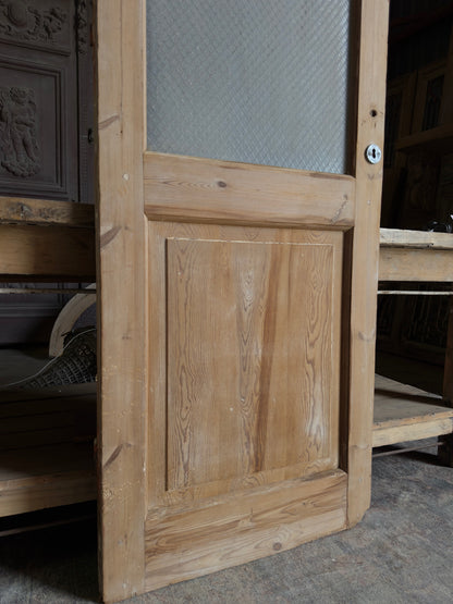 19th Century Antique Glass Single Door - 27.25x87x J290