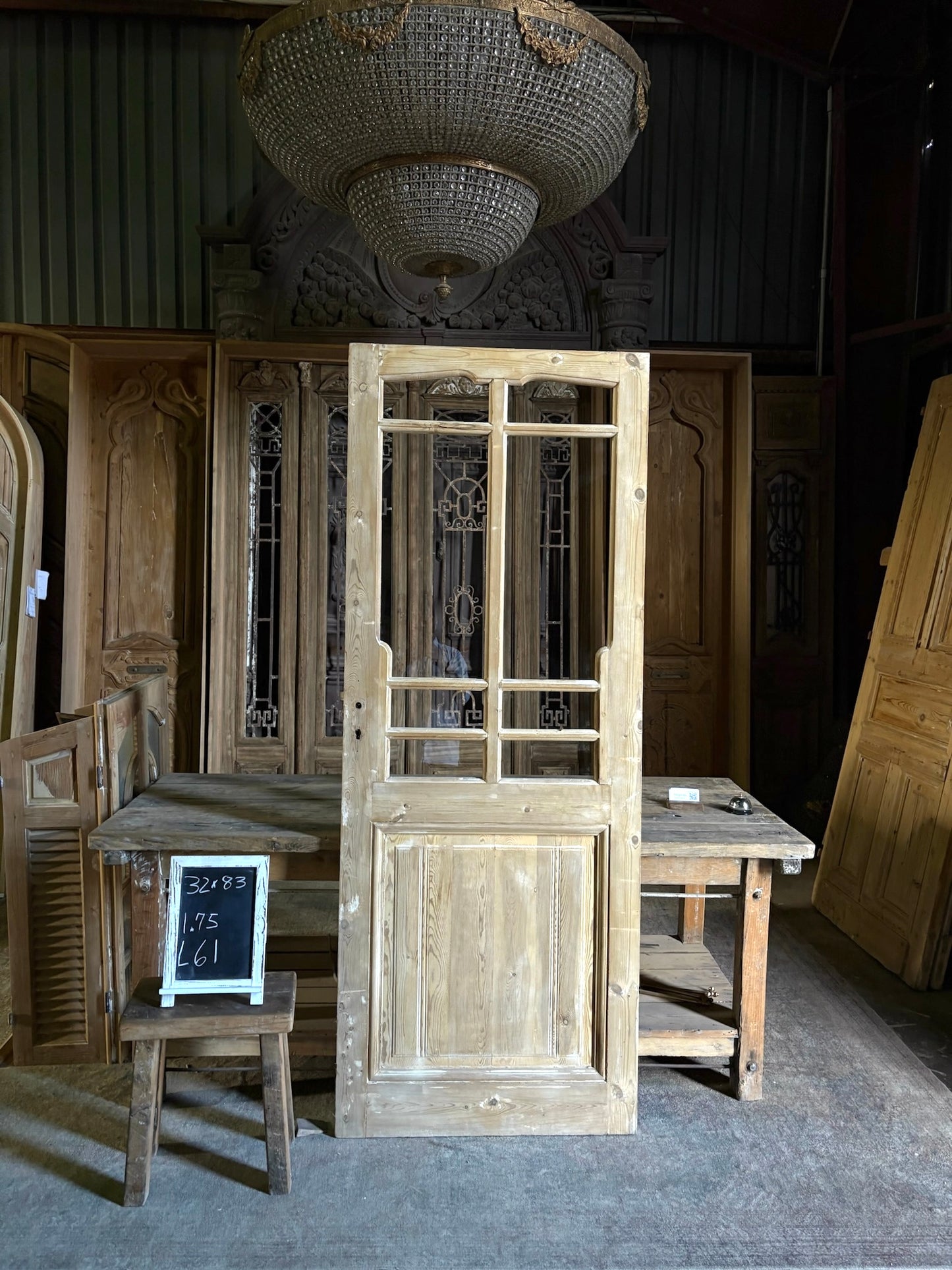 European Antique Glass Single Door - 32x83 - L61