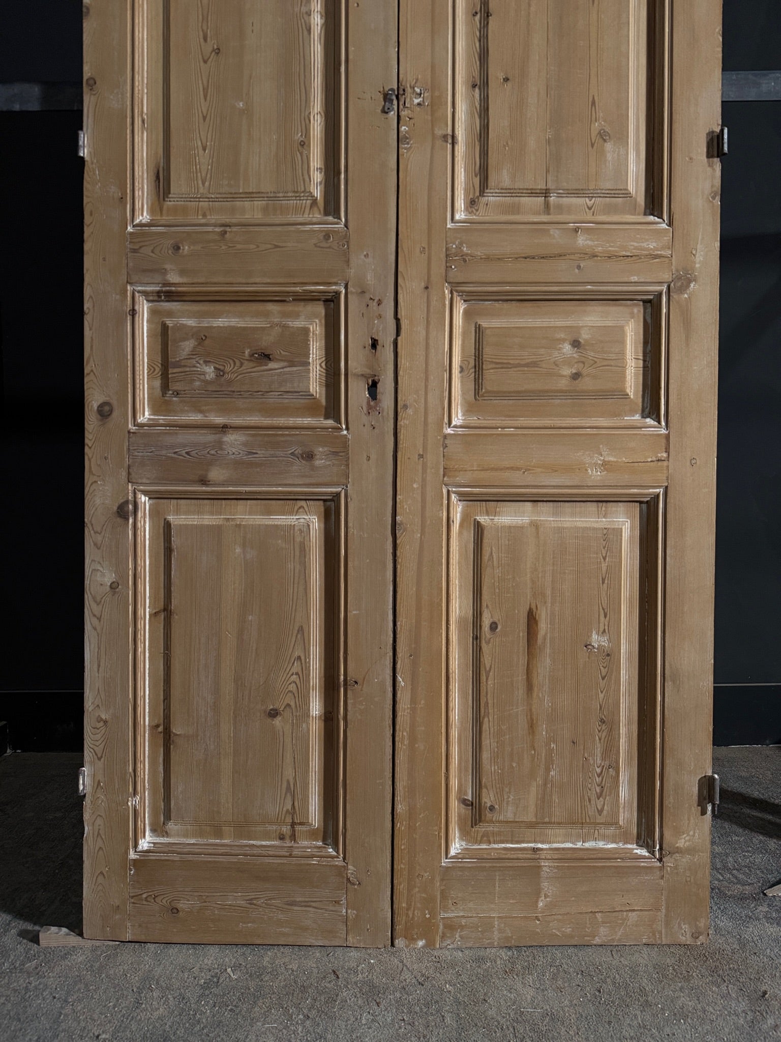Antique 3 Panel Solid Double Doors - 42.5x96 - N559